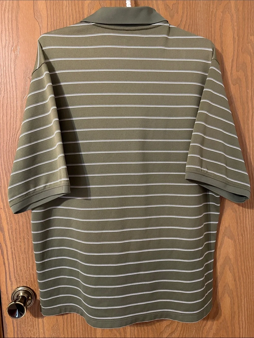 Nike Olive Polo with White Pinstripes